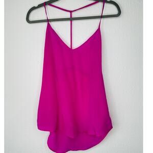 Lavender Brown Pink Fuscia Semi Sheer V-Neck T-Band Cami M